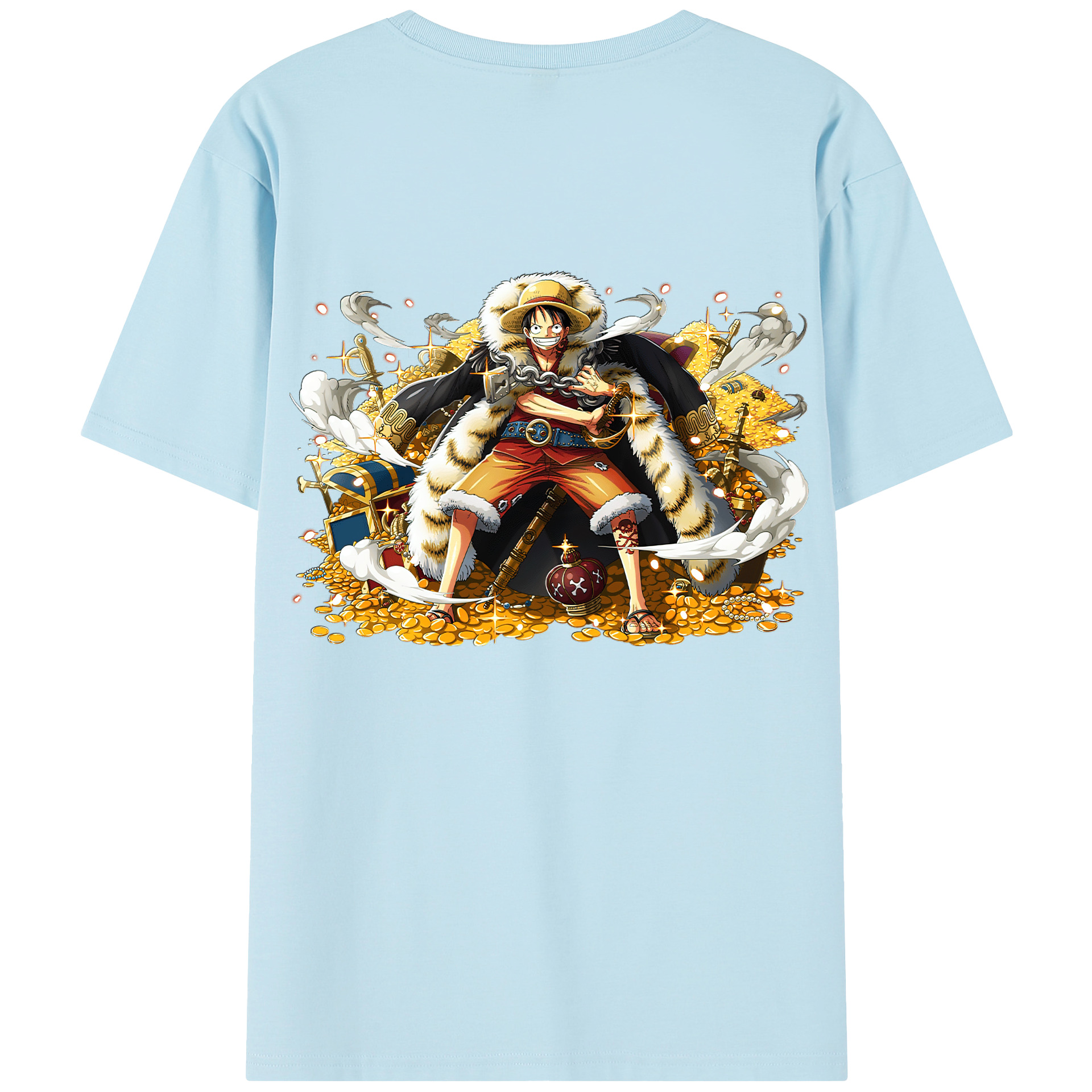 ワンピース モンキー・D・ルフィ ONE PIECE Monkey D. Luffy 綿100％半袖Tシャツ（背面プリント）